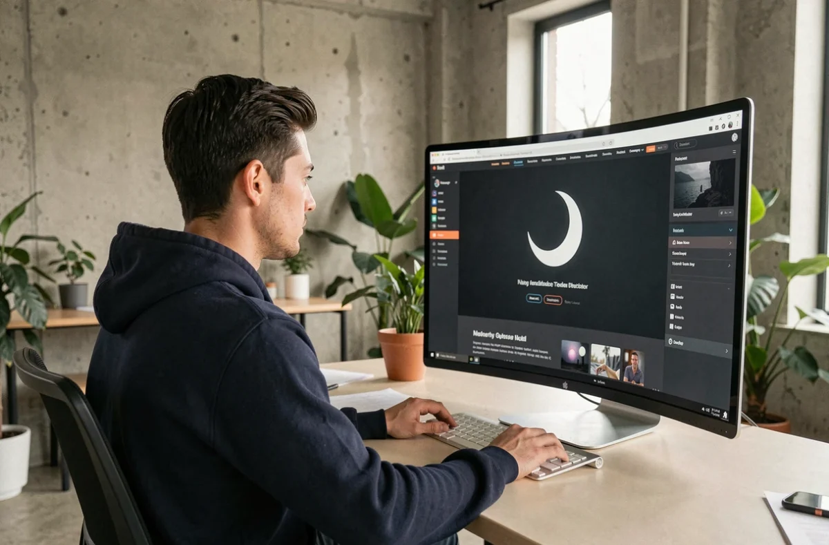 Développeur web travaillant sur un projet digital pour l'agence Moon Moon à Nantes