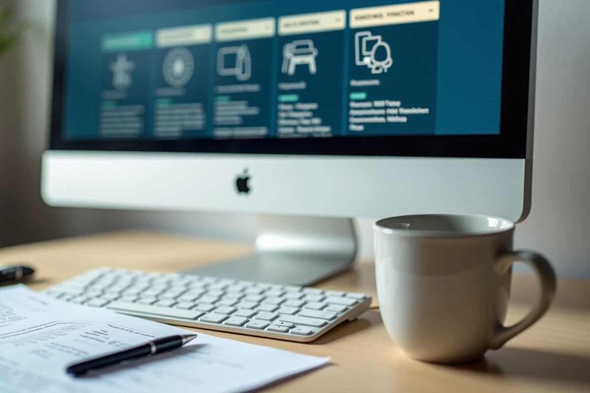 Écran d'ordinateur affichant le site officiel de l'académie de Dijon avec des informations institutionnelles, sur un bureau administratif scolaire